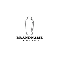 symbol cocktail shaker logo cartoon cute icon template black isolated vector illustration