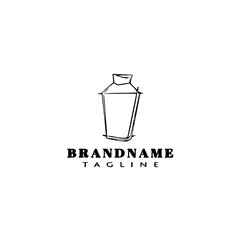 symbol cocktail shaker logo cartoon design icon flat black isolated vector illustration