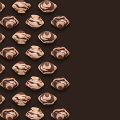 Brown Mineral Gemstones composition 3D illustration Render.