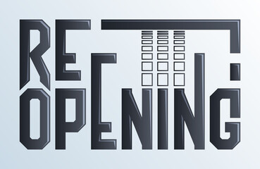Re Opening typographic lettering design concept.