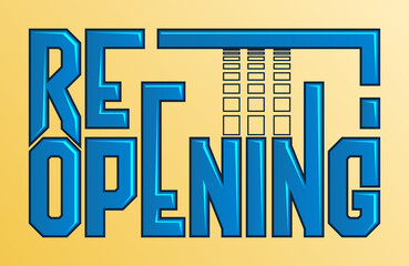 Re Opening typographic lettering design concept.