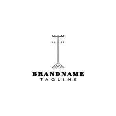coat stand cartoon logo unique icon design black isolated vector illustration