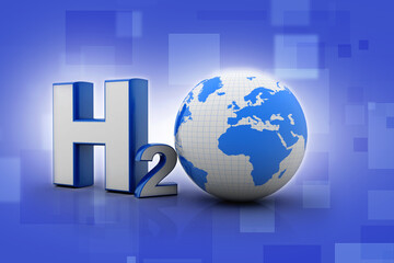3d rendering h2o
