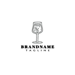 cocktail simple logo icon design template black isolated vector illustration