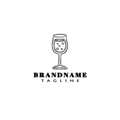 cocktail cartoon logo icon design simple black isolated vector illustration