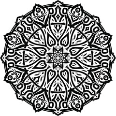 Vector ornament on a white isolate background.  round Ornament Pattern. 