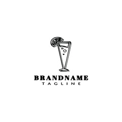 fresh drinks cartoon logo template icon design black vector illustration