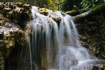 Beautiful Krushunsky waterfalls in Bulgaria. A must-see tourist spot. 