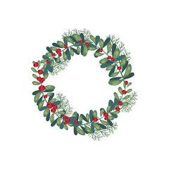 mistletoe wreath illustration