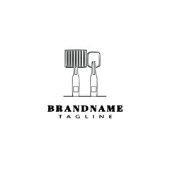 spatula logo cartoon icon design black isolated vector illustration