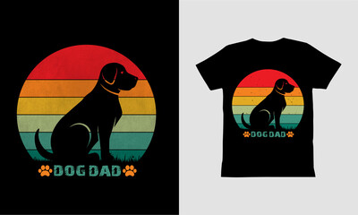 Dog Dad ,Retro Vintage,Dog t shirt-T-Shirt