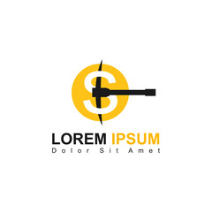 Illustration Vector Graphic of Money Pickaxe Logo. Perfect to use for Mining Company