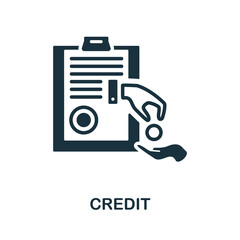 Credit icon. Monochrome sign from crisis collection. Creative Credit icon illustration for web design, infographics and more