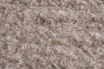 curly fur. beige faux fur. eco lamb wool. beige wool