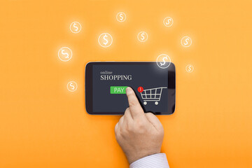 Conceptual photo meaning online shopping