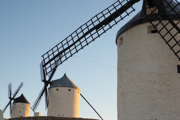 old windmill on the hill of Consuegra, Toledo, Spain 