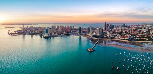 Aerial photography of Qingdao coastline