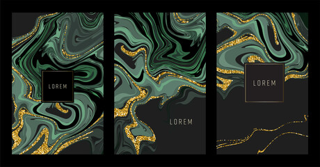 Gold marble template, artistic covers design, colorful realistic texture, luxury backgrounds. Trendy pattern, graphic poster, cards. Vector illustration