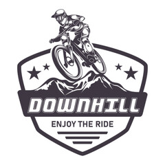 Downhill logo design for raster screen printing art