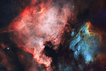 The North America Nebula, NGC 7000, Caldwell 20, Emission nebula. Constellation Cygnus
