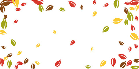 Falling autumn leaves. Red, yellow, green, brown c