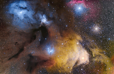 The Rho Ophiuchi cloud complex, interstellar clouds, Antares
