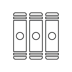 Accounting, books, library, learning, storage outline icon. Line vector design.