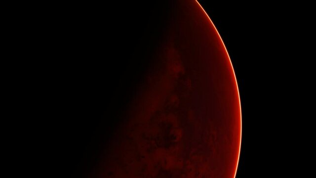 red planet Mars in the starry sky