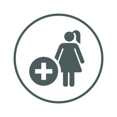 Health care, hospital, medical cross, new user, plus icon. Gray vector design.