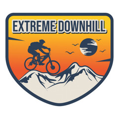 Downhill logo design for raster screen printing art