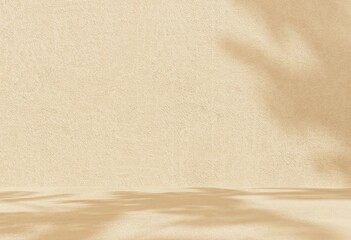 3D render, unobtrusive background with shadow on the wall. Premium podium, stand on pastel light background. Mock up for exhibitions, presentation of products, therapy, relaxation and health.