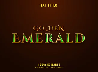 Poster fantasy luxury golden emerald text effect © didik