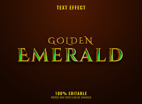 fantasy luxury golden emerald text effect