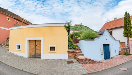 Group of typical wine cellars in South Moravia,