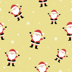 Design of Xmas pattern with Santa Claus. Christmas concept. Vector