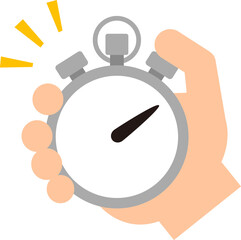 ストップウォッチを持つ手