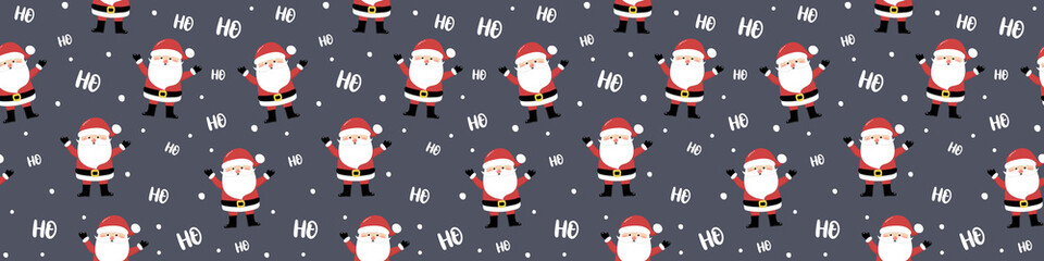 Christmas pattern with Santa Claus. Wallpaper concept. Banner. Vector