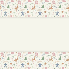 Concept of an empty background with festive ornaments. Christmas design. Vector