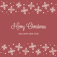 Christmas card with snowflakes and wishes. Vector