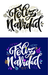 Fototapeta na wymiar I wish you a Merry Christmas (Te deseo Feliz Navidad) - Calligraphy phrase for Christmas. Hand drawn lettering for Xmas greetings cards, invitations.