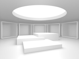 Abstract scene podium mockup. Award ceremony concept