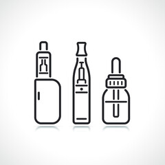electronic cigarette thin line icons