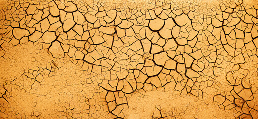 Close up weathered texture of arid cracked ground