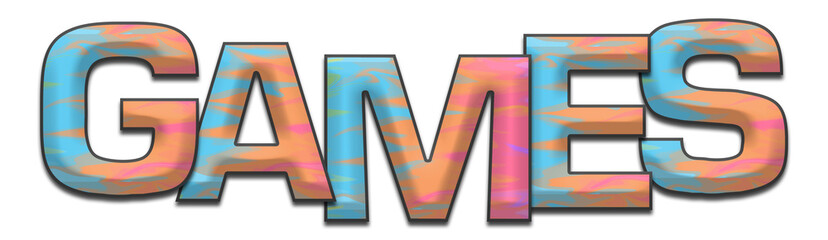 Games Text Isolated Colorful Paint Texture
