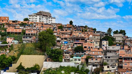 Photograph of low-income peripheral community popularly known as “favela” in Rio de Janeiro, Brazil