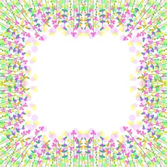 カラフルなボタニカルフレーム　ピンク系