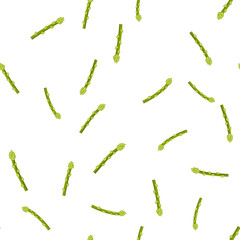 Seamless pattern with asparagus on white background