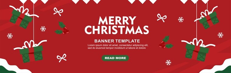 Christmas day background with gifts Premium Vector