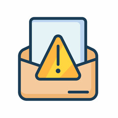 spam alert email warning single isolated icon with filled line style