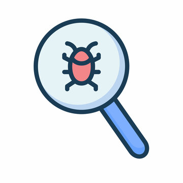 Bug Catcher Malware Virus Scan Searching Single Isolated Icon With Filled Line Style